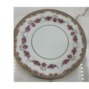 Noritake China Ridgewood 5201 Bread and Butter Plate Pink Roses Grey Gold Japan